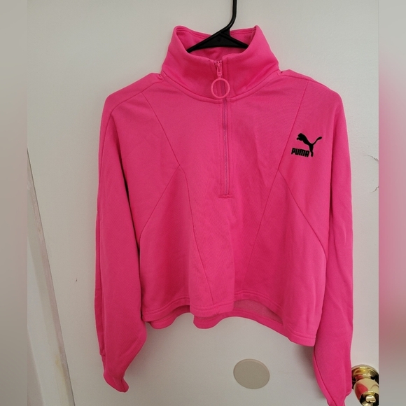 Puma Sport Woman's Cropped Pink Pullover - Picture 3 of 6